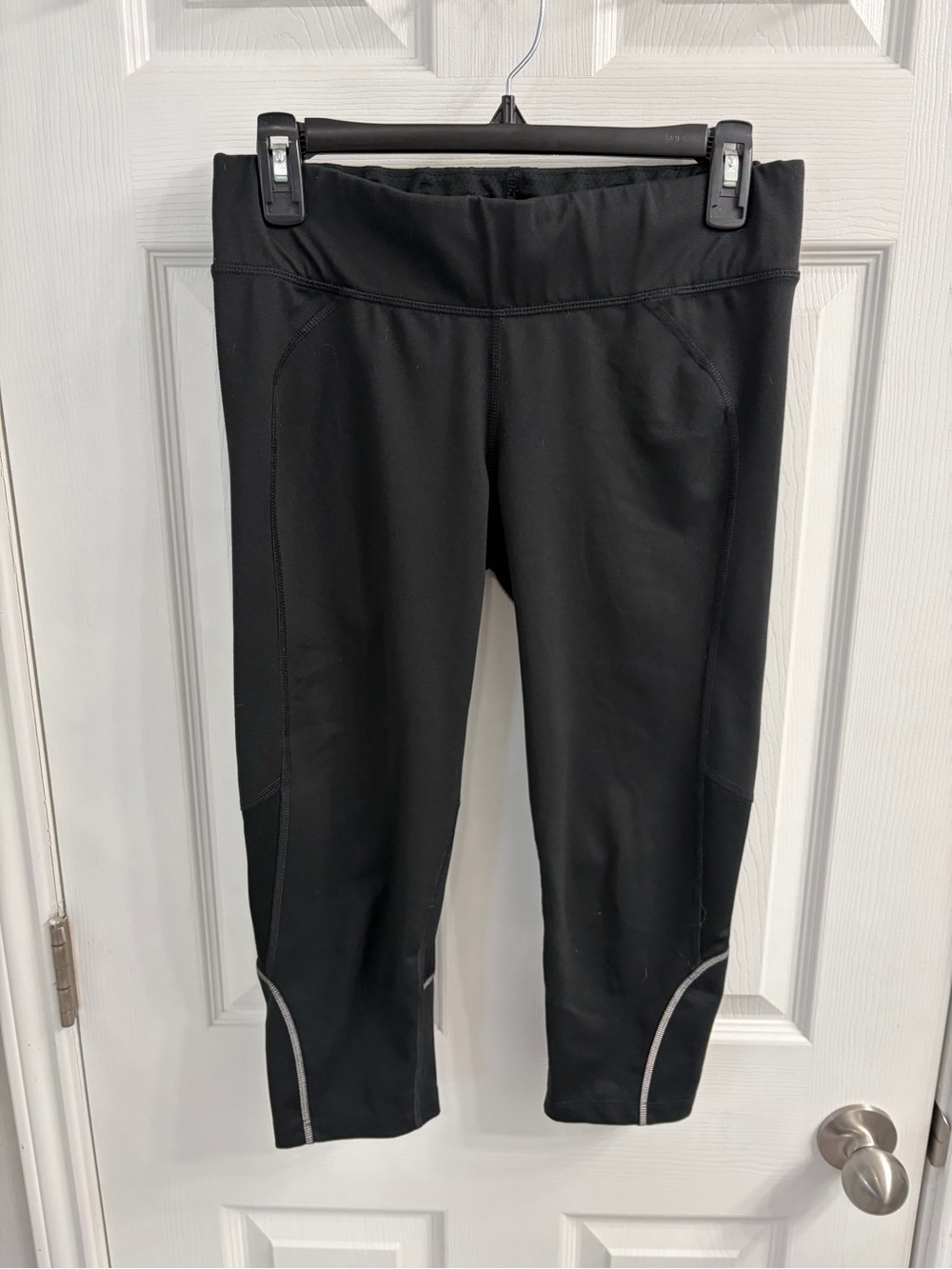 REI Black Capri Leggings with Reflective Trim